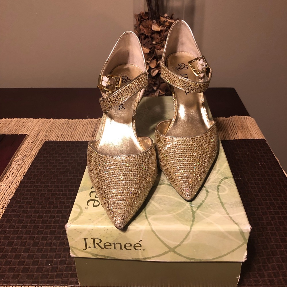 J. Renee’ Trudi- Gold Shimmer Heel